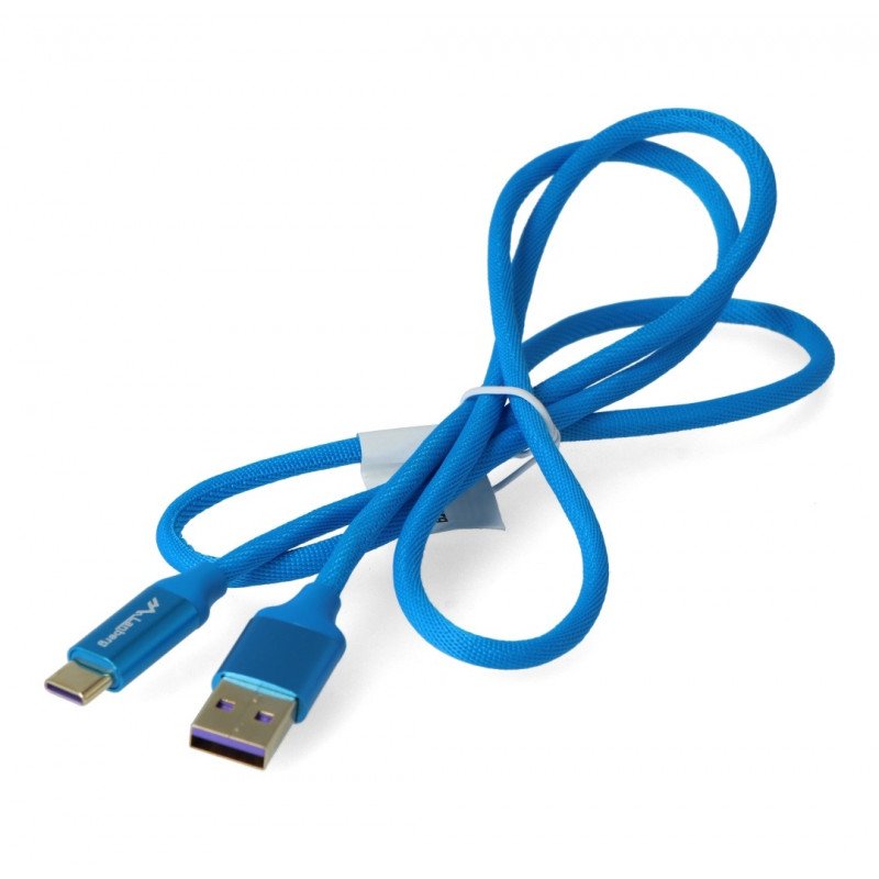 Lanberg USB kabel, typ AC 2.0, modrý premium 5A - 1m