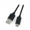 Černý kabel Lanberg USB typu A - C 2.0 - 3 m - zdjęcie 1