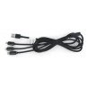 Kabel Lanberg Combo 3v1 USB typu A - microUSB + blesk + USB typu C 2.0 černý, opletení materiálu - 1,8 m - zdjęcie 3