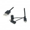 Kabel Lanberg 3v1 USB typu A - microUSB + blesk + USB typu C 2.0 černý PVC - 1,8m - zdjęcie 2