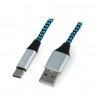 Kabel TRACER USB A - USB C 2.0 černé a modré opletení - 1m - zdjęcie 1