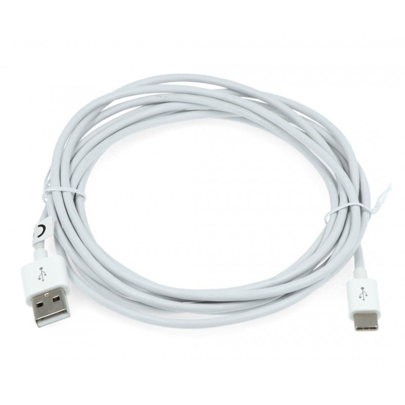 Kabel TRACER USB A - USB C 2.0 bílý - 1m