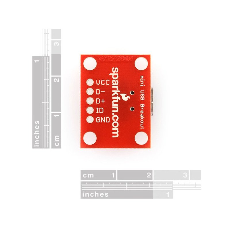 MiniUSB typ B 5 pinů - konektor pro kontaktní desku - SparkFun