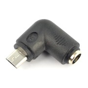 Úhlový adaptér 5,5 / 2,1 mm - microUSB zástrčka