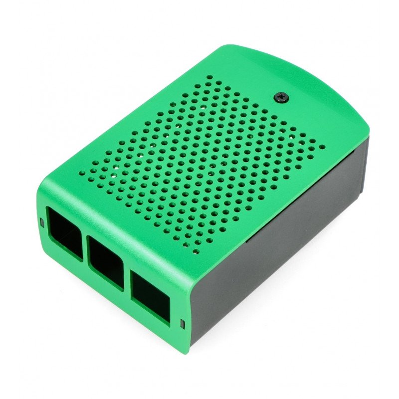 Hliníkové pouzdro Raspberry Pi model 4B - zelené - LT-4B01-A