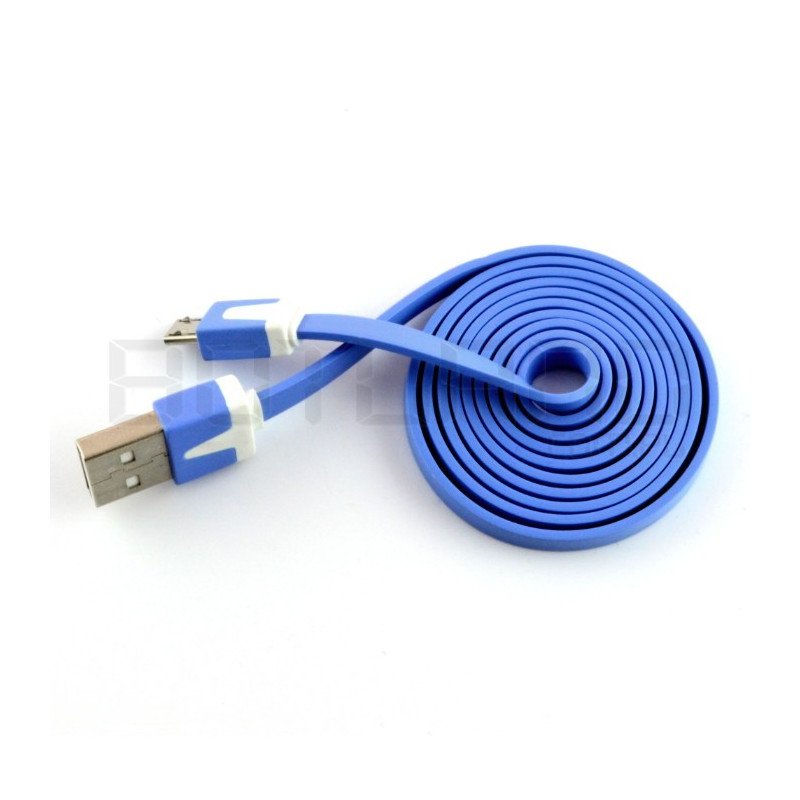 Duhový microUSB B kabel - 1m - různé barvy