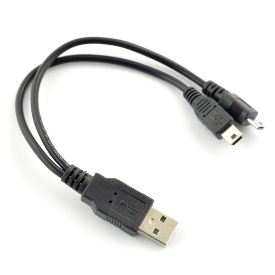 Adaptér USB 2v1 miniUSB, microUSB - 20 cm