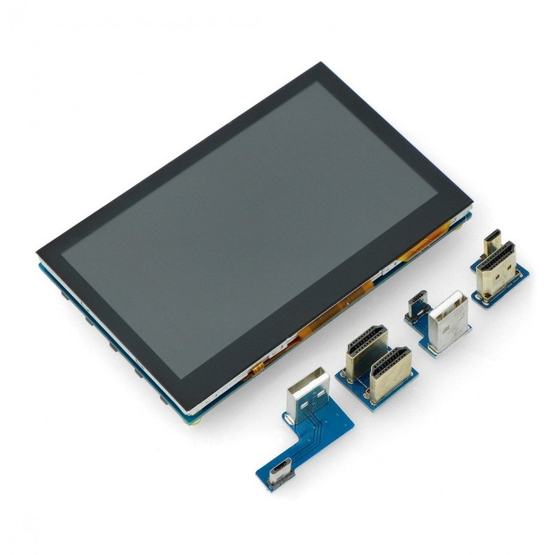 Dotykový displej Waveshare B, kapacitní LCD 4,3 '' IPS 800x480px HDMI + USB pro Raspberry Pi 4B / 3B / 3B + Zero