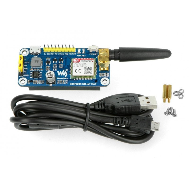 Waveshare NB-IoT HAT - GPS / GSM SIM7020E - štít pro Raspberry Pi 4B / 3B + / 3B / 2B / Zero