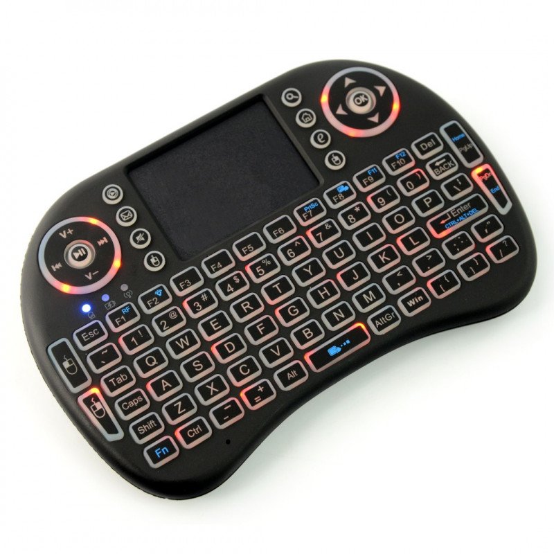 Bezdrátová klávesnice + touchpad Mini Key - černá s podsvícením