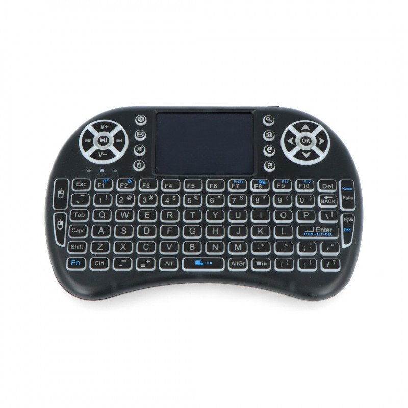 Mini bezdrátová klávesnice RGB K800I + touchpad Mini Key - černý