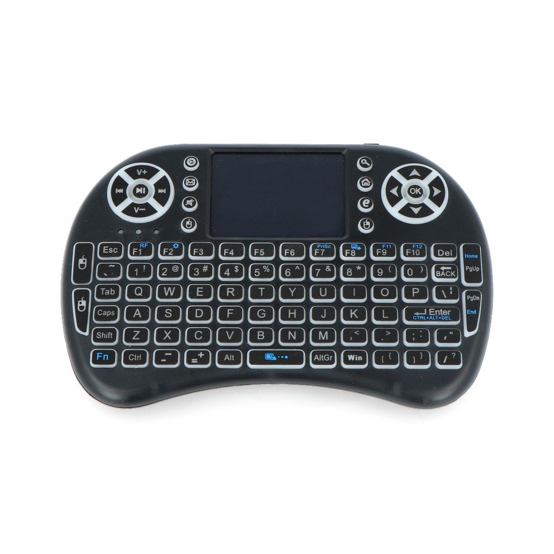 Mini bezdrátová klávesnice RGB K800I + touchpad Mini Key - černý