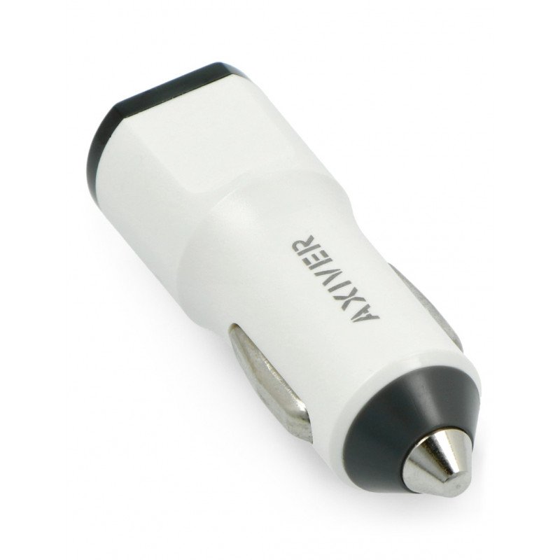 Nabíječka do auta Axiver - 2x USB - 3,5A 5V / 12V / 24V - bílá