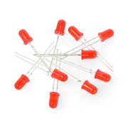 5mm červená blikající LED - 10ks