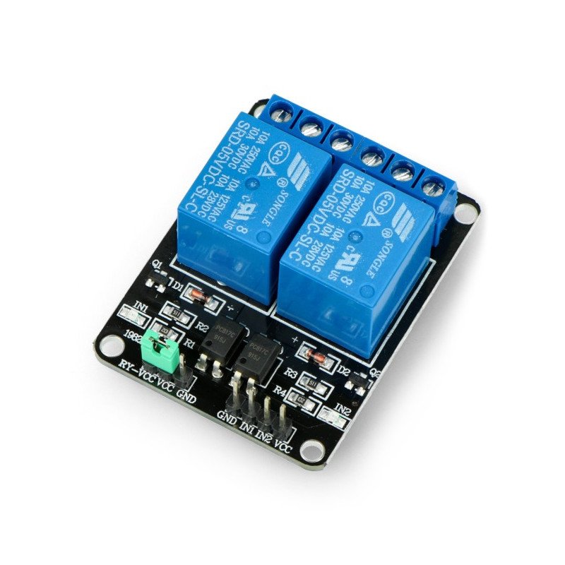 Reléový modul Iduino 2 kanály s optoizolací - kontakty 10A / 250VAC - cívka 5V
