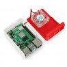 Pouzdro pro Raspberry Pi 4B - ABS - LT-4A11 - bílá červená - s modrým podsvícením LED - zdjęcie 2