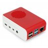 Pouzdro pro Raspberry Pi 4B - ABS - LT-4A11 - bílá červená - s modrým podsvícením LED - zdjęcie 4