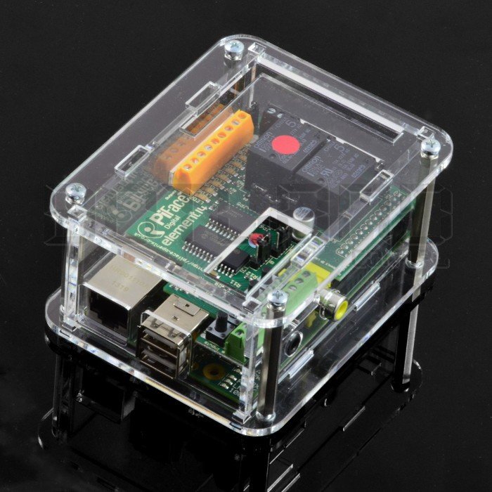 Pouzdro Raspberry Pi a digitální modul PiFace - transparentní