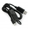 Kabel USB A - USB C s vypínačem, černý - 0,9 m - zdjęcie 2