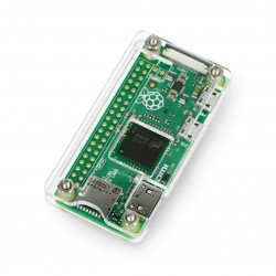 Pouzdro Raspberry Pi Zero - otevřené - průhledné + chladič