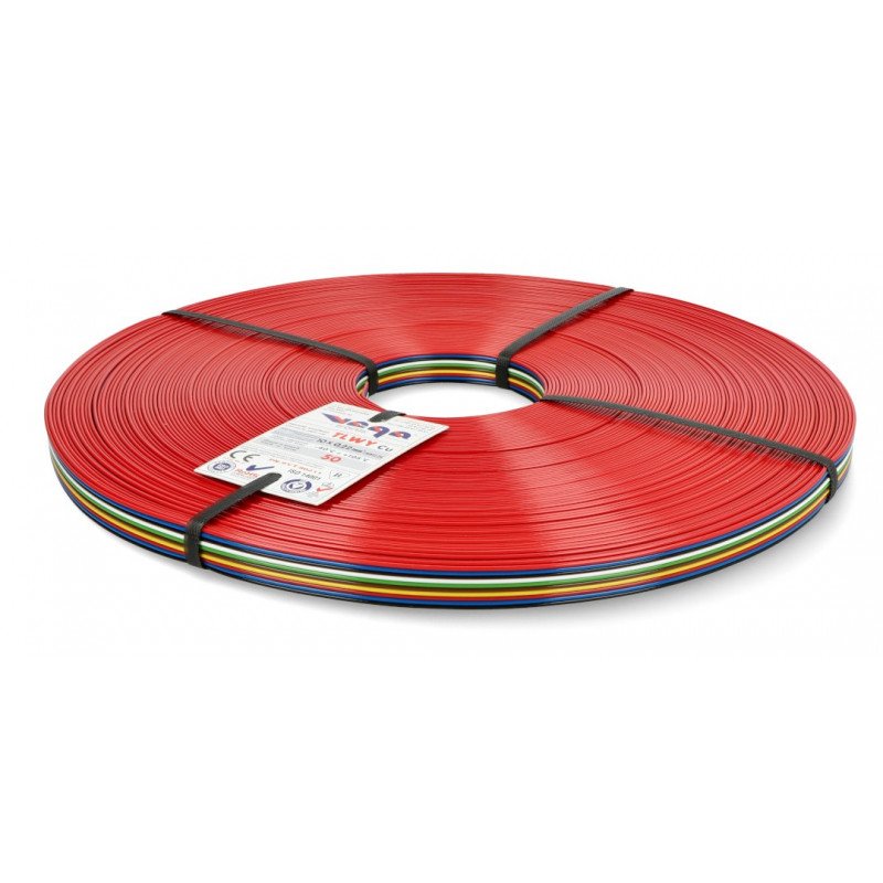 Plochý kabel TLWY - 10x0,22mm² / AWG 24 - vícebarevný - 50m
