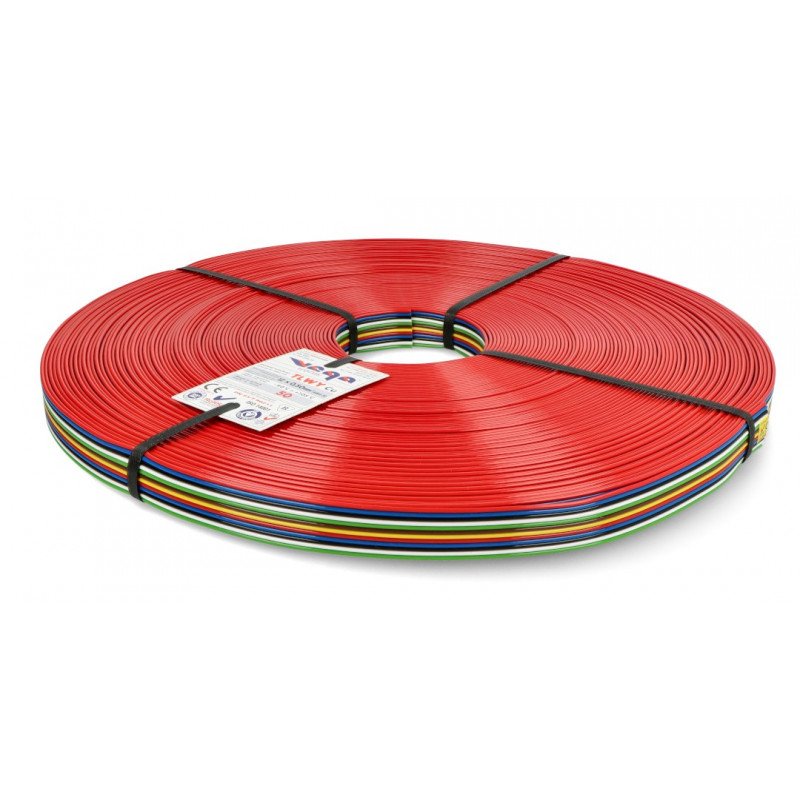 Plochý kabel TLWY - 12x0,50mm² / AWG 20 - vícebarevný - 50m