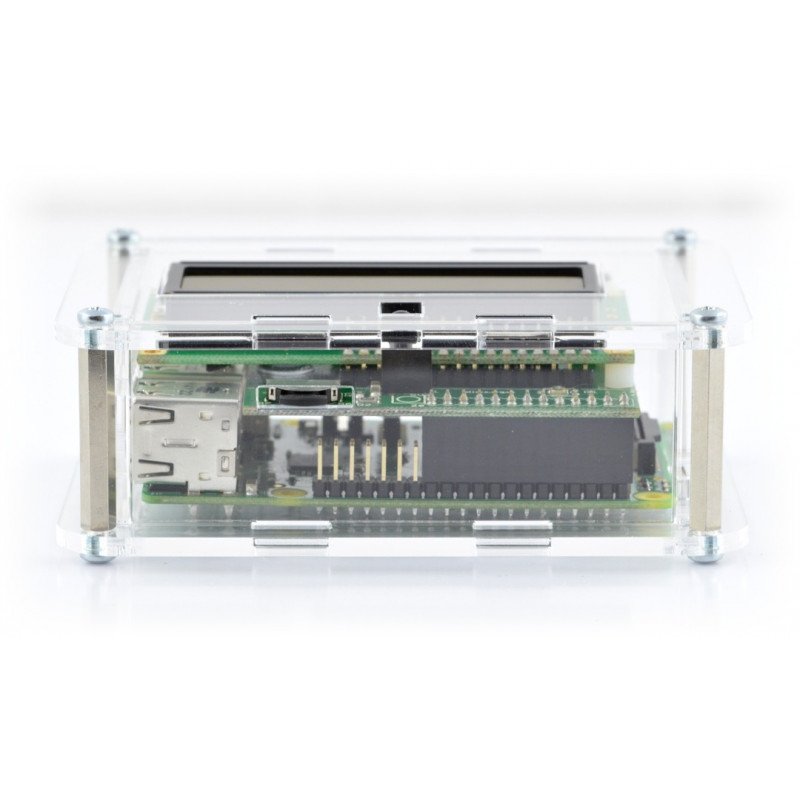 Pouzdro Raspberry Pi B + a modul PiFace Control & Display 2 - průhledný