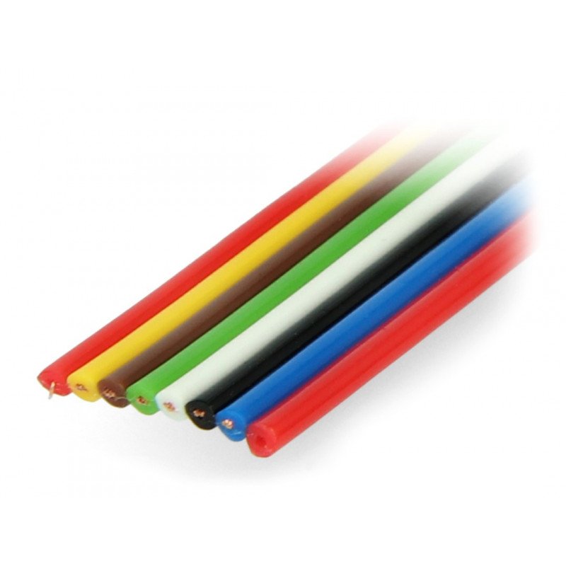 Plochý kabel TLWY - 8x0,12 mm² / AWG 26 - vícebarevný - 50 m