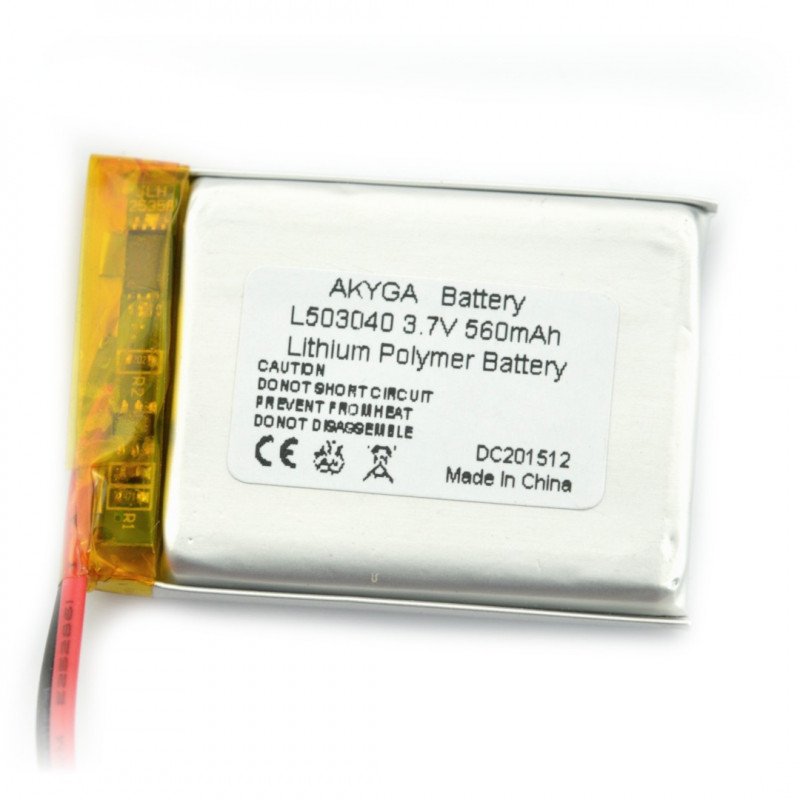 Akyga 560mAh 1S 3,7V Li-Pol baterie