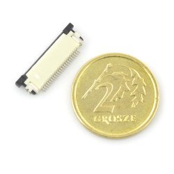 ZIF zásuvka, FFC / FPC, 22 pinů vodorovně, rozteč 0,5 mm, horní kontakt