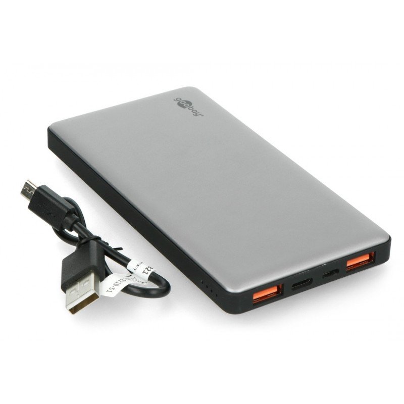 PowerBank Goobay 10.0 59821 Quick Charge 3.0 10000mAh mobilní baterie - šedá - černá