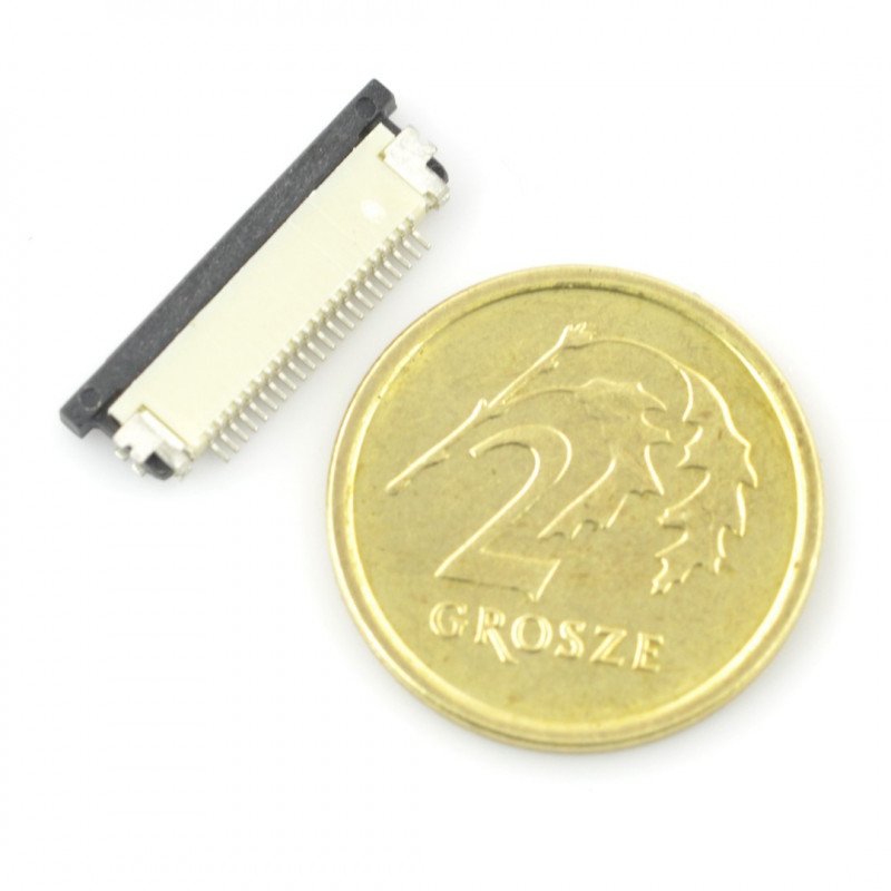 ZIF zásuvka, FFC / FPC, 22 pinů vodorovně, rozteč 0,5 mm, spodní kontakt