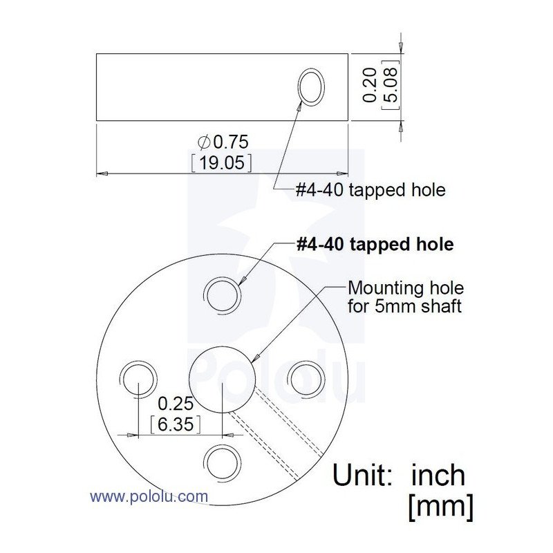 Hliníkový montážní náboj 5 mm