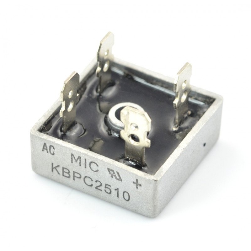 Můstkový usměrňovač KBPC2510 - 25A / 1000V s konektory
