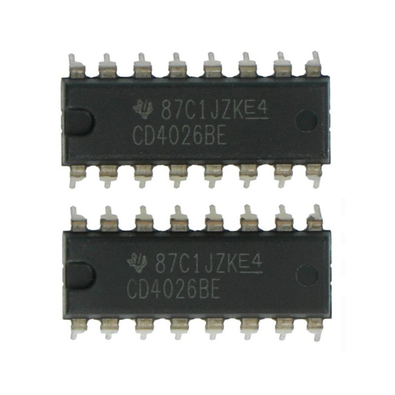 Logic CD4026 - digitální čítač, 7segmentový dekodér THT