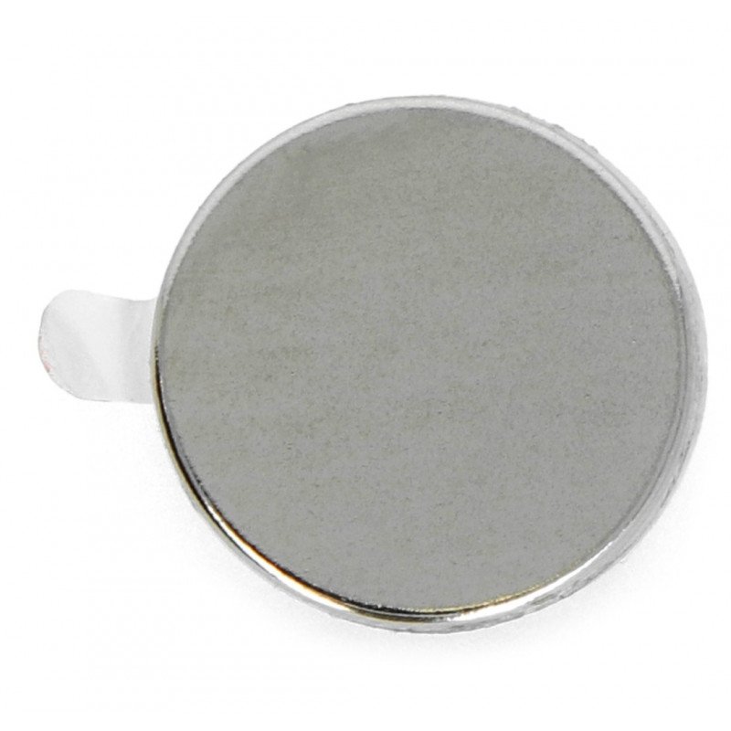 Kulatý neodymový magnet s lepicí vrstvou N N35 / Ni 15x1,2mm - 10ks