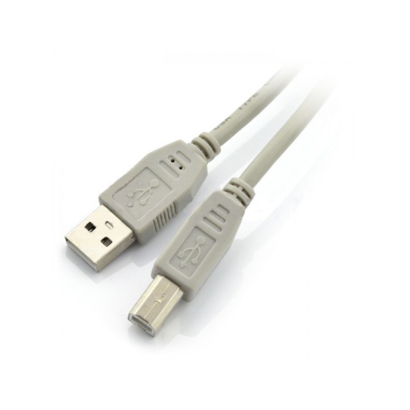 Kabel USB A - B - 1,8 m - šedý