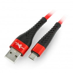 Kabel MicroUSB B - A eXtreme Spider - 1,5 m - červený