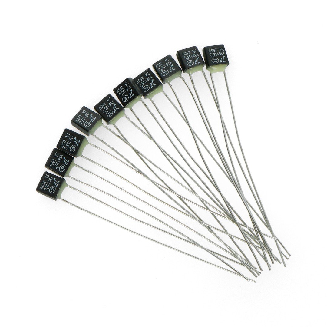 Tepelná pojistka 250V / 2A 135 ° C - 10ks.