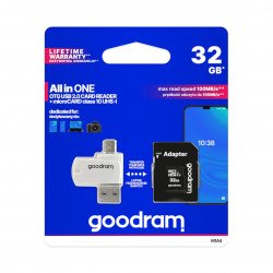 Goodram All in One - 32GB paměťová karta micro SD / SDHC třídy 10 + adaptér + čtečka OTG