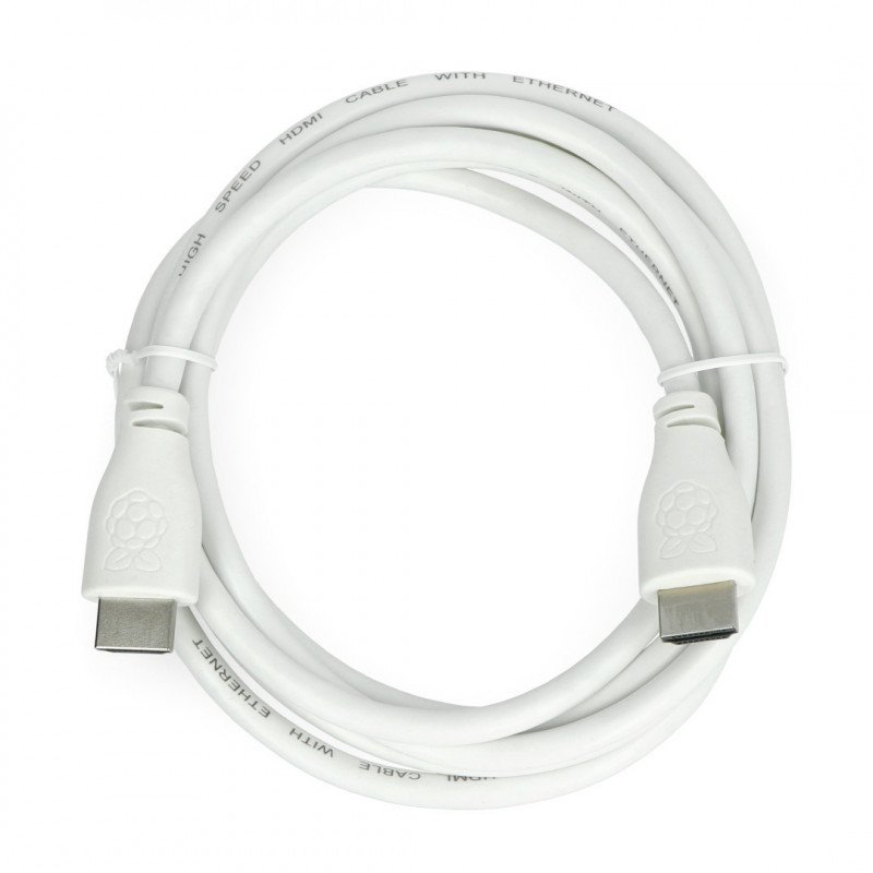 Kabel HDMI 2.0 - dlouhý 1 m - oficiální pro Raspberry Pi - bílý