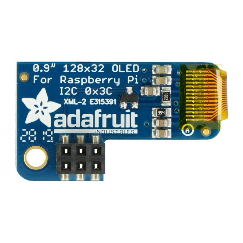Adafruit PiOLED - OLED grafický displej 0,9 '' 128x32px I2C pro Raspberry Pi