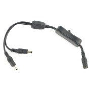 Rozdělovač DC 5,5 / 2,1 mm se spínačem - 2 zástrčky