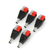 DC 5,5 x 2,1 mm zástrčka s rychlým konektorem a tlačítky