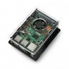 Pouzdro pro Raspberry Pi 4B box V2 na DIN lištu - černé a průhledné + ventilátor - zdjęcie 1