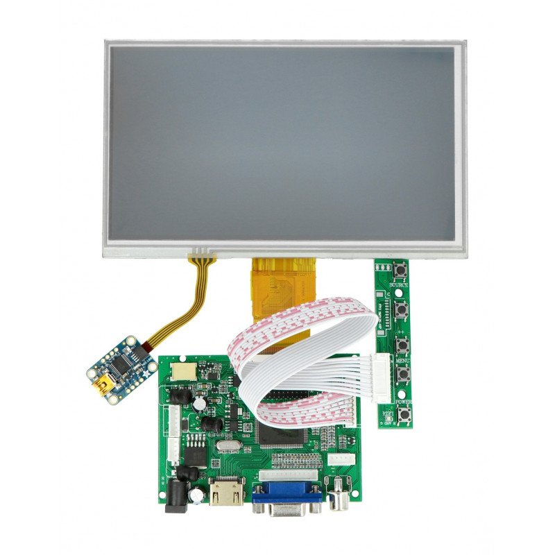 7 '' dotyková obrazovka 1024x600 - HDMI / VGA / NTSC / PAL