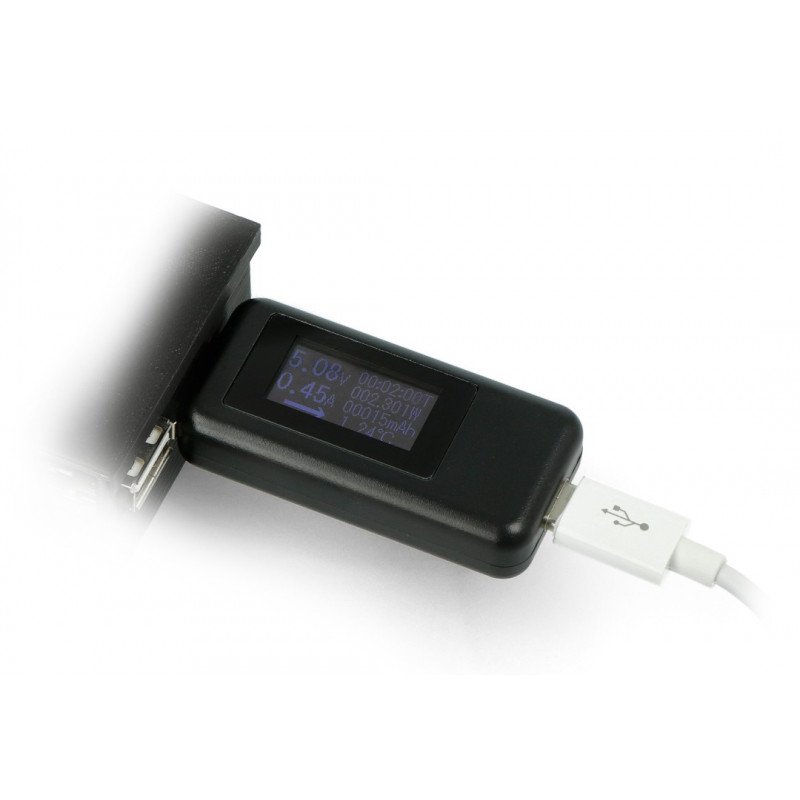 USB tester Keweisi KWS-1802C měřič proudu a napětí z USB C portu - černý