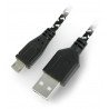 Kabel USB - microUSB, opletený 1m - zdjęcie 2