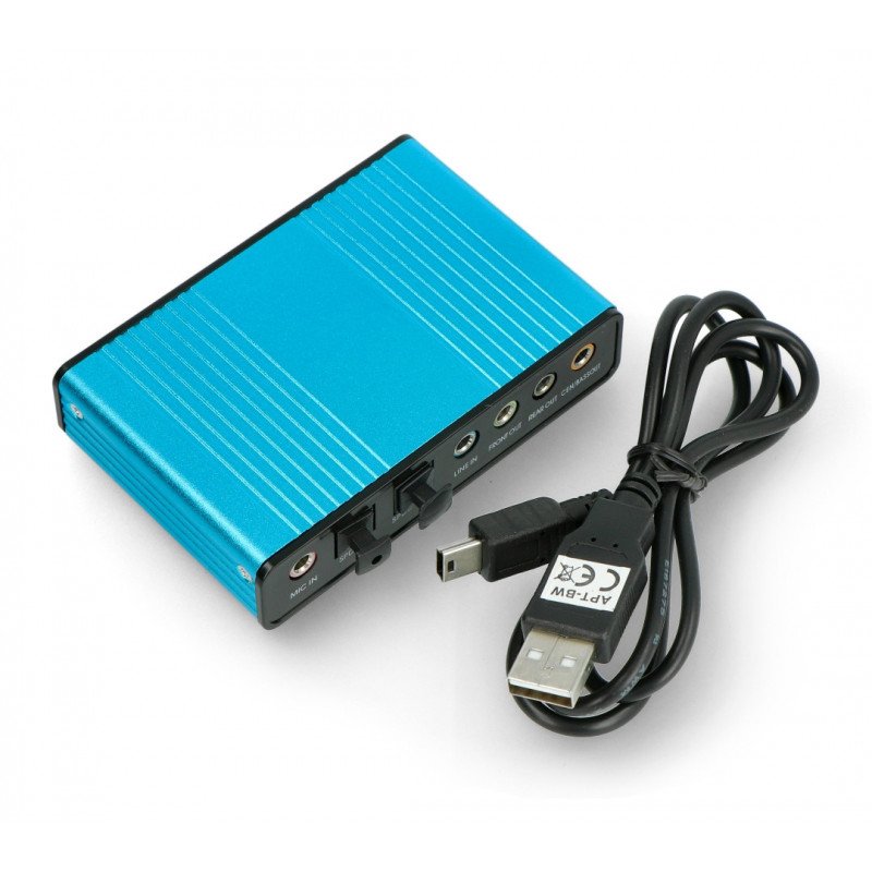 7.1kanálová USB externí hudební zvuková karta - Raspberry