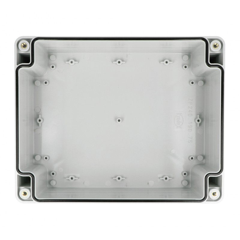 Kradex Kit - Hermetická skříň ZP240.190.105SJp HTM PC s mosaznými průchodkami - pro montáž na zeď - lehká